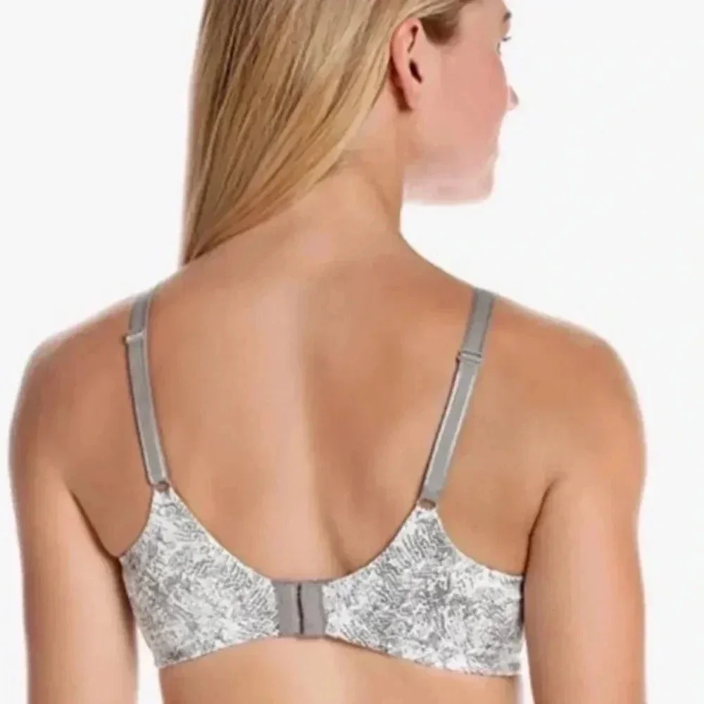 BALI BRA SILVER AND‎ WHITR UNDERWIRE CONCEALING SMOOTHING PLUS SIZE 42DD